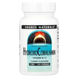 소스 네츄럴 Source Naturals, Hydroxo코발라민, 비타민B12, 체리 맛, 1mg, 사탕 정제 120정