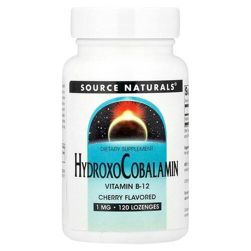 소스 네츄럴 Source Naturals, Hydroxo코발라민, 비타민B12, 체리 맛, 1mg, 사탕 정제 120정 상품 이미지