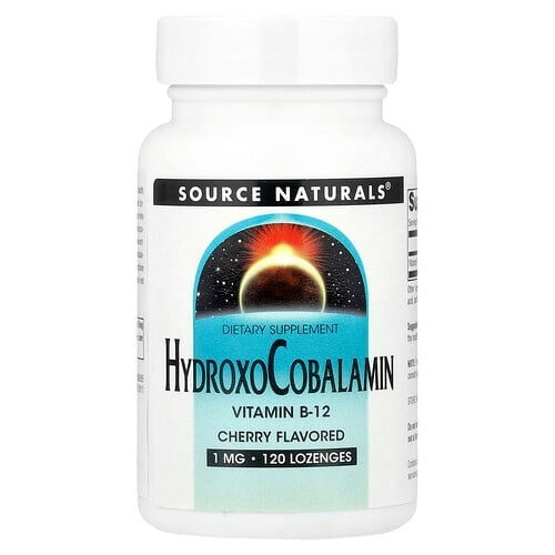 소스 네츄럴 Source Naturals, Hydroxo코발라민, 비타민B12, 체리 맛, 1mg, 사탕 정제 120정 상세 이미지