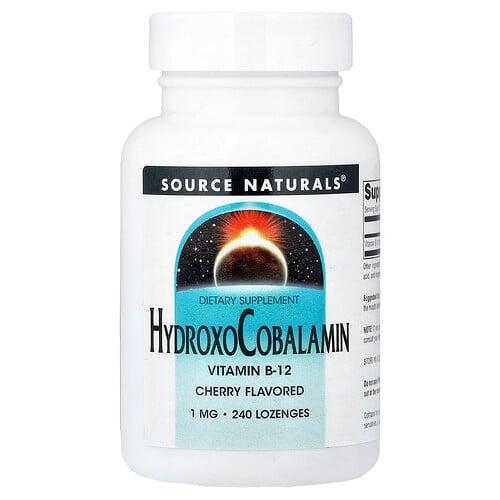 소스 네츄럴 Source Naturals, HydroxoCobalamin, 체리맛, 1mg, 사탕 정제 240정 상품 이미지