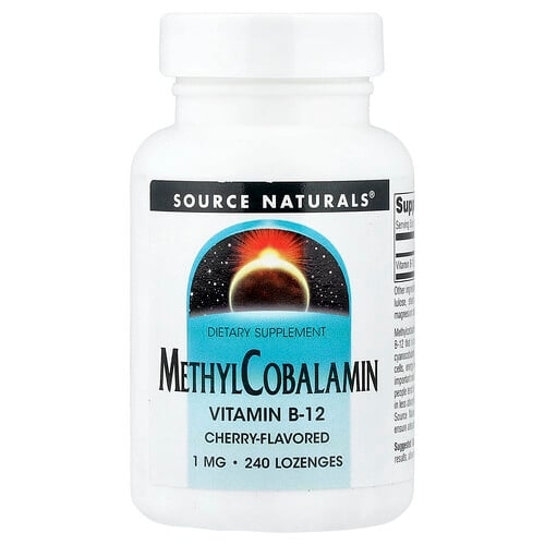 소스 네츄럴 Source Naturals, MethylCobalamin, 체리맛, 1mg, 사탕 정제 240정 상세 이미지