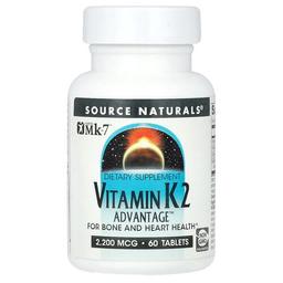 소스 네츄럴 Source Naturals, 비타민K2, 60정