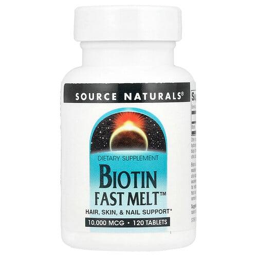 소스 네츄럴 Source Naturals, Biotin 패스트 Melt™, 10,000mcg, 120정 상품 이미지