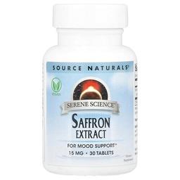소스 네츄럴 Source Naturals, Serene Science®, 사프란 추출물, 15mg, 30정