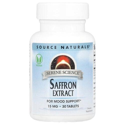 소스 네츄럴 Source Naturals, Serene Science®, 사프란 추출물, 15mg, 30정 상품 이미지