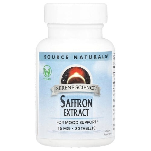 소스 네츄럴 Source Naturals, Serene Science®, 사프란 추출물, 15mg, 30정 상세 이미지