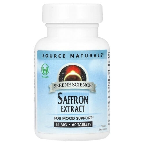 소스 네츄럴 Source Naturals, Serene Science®, 사프란 추출물, 15mg, 60정 상세 이미지