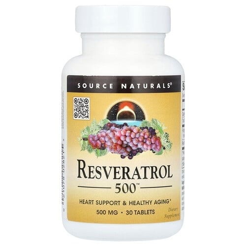 소스 네츄럴 Source Naturals, Resveratrol 500™, 500mg, 30정 상세 이미지