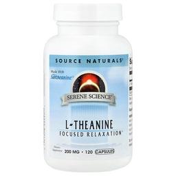 소스 네츄럴 Source Naturals, l-테아닌, 200mg, 캡슐 120정