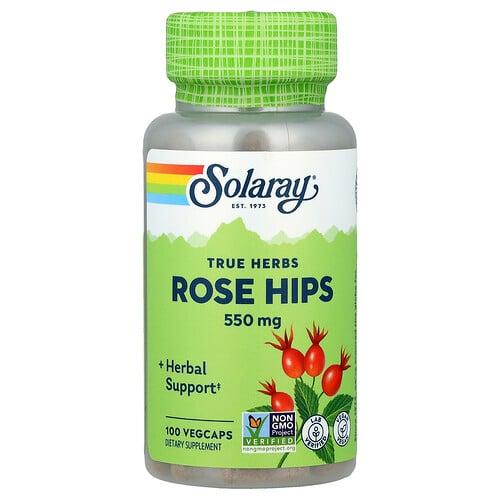 소라레이 Solaray, True Herbs, 로즈힙, 550mg, 베지 캡슐 100정 상품 이미지