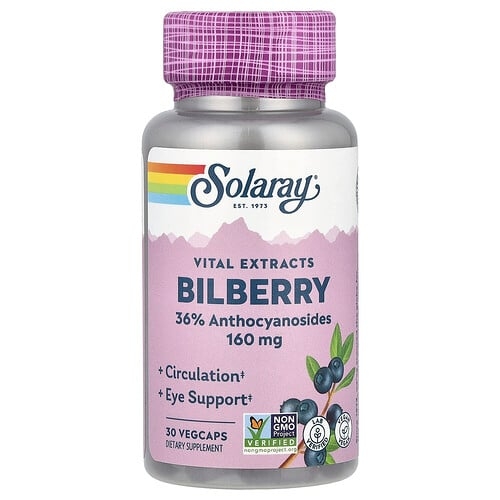 소라레이 Solaray, Vital Extracts 빌베리, 베지 캡슐 30정 상세 이미지