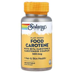 소라레이 Solaray, Food Carotene™, 500mcg, 소프트젤 100정