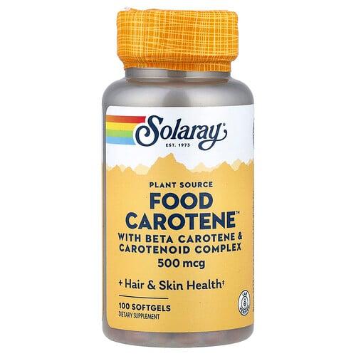 소라레이 Solaray, Food Carotene™, 500mcg, 소프트젤 100정 상품 이미지