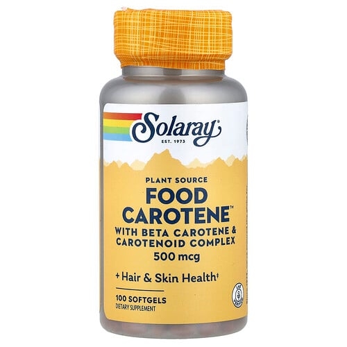 소라레이 Solaray, Food Carotene™, 500mcg, 소프트젤 100정 상세 이미지