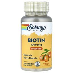 소라레이 Solaray, 비오틴 사탕 정제, 천연 오렌지, 1,000mcg, 사탕 정제 100정