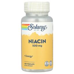 소라레이 Solaray, 니아신, 500 mg, 100 베지 캡스