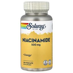 소라레이 Solaray, 나이아신아마이드, 500mg, 베지 캡슐 100정