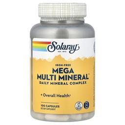 소라레이 Solaray, Mega Multi Mineral, 철분 무함유, 캡슐 100정
