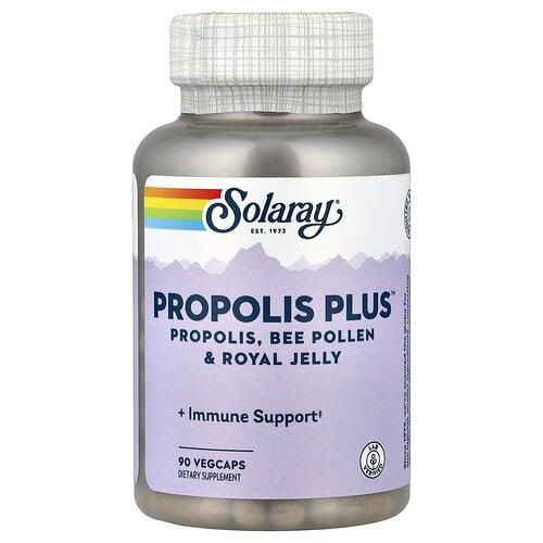소라레이 Solaray, Propolis Plus™, 프로폴리스, 벌 꽃가루 및 로열젤리, 베지 캡슐 90정 상품 이미지