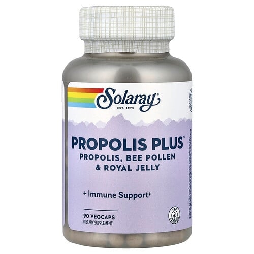 소라레이 Solaray, Propolis Plus™, 프로폴리스, 벌 꽃가루 및 로열젤리, 베지 캡슐 90정 상세 이미지