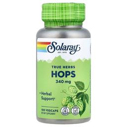 소라레이 Solaray, True Herbs, 홉, 340mg, 베지 캡슐 100정