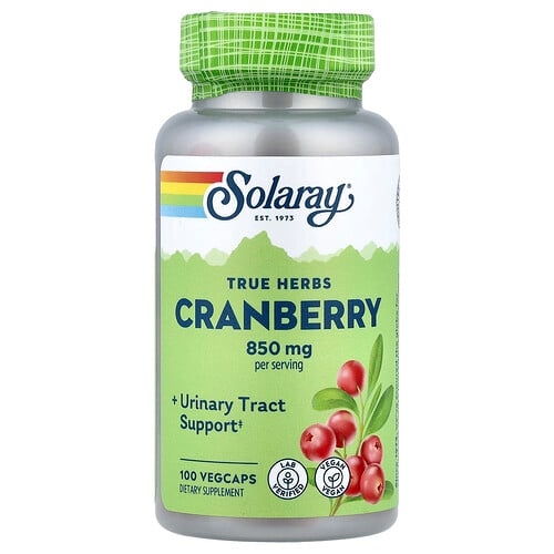 소라레이 Solaray, True Herbs, 크랜베리, 베지 캡슐 100정(캡슐 1정당 425mg) 상세 이미지