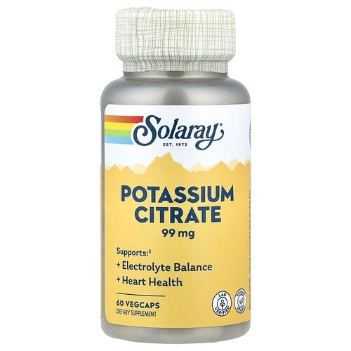 소라레이 Solaray, 구연산칼륨, 99mg, 베지 캡슐 60정 상세 이미지