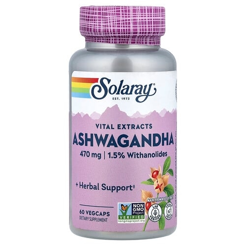 소라레이 Solaray, 아슈와간다, 470mg, 베지 캡슐 60정 상세 이미지