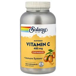 소라레이 Solaray, 완충형 비타민C 츄어블, 천연 오렌지, 500mg, 츄어블 100정