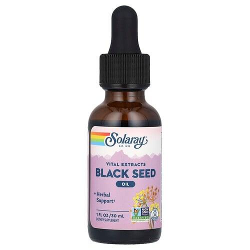 소라레이 Solaray, 바이탈 추출물, 블랙 씨오일, 30ml(1fl oz) 상품 이미지