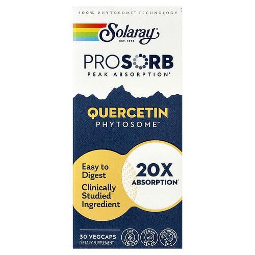 소라레이 Solaray, Quercetin Phytosome™, 베지 캡슐 30정(베지 캡슐 1정당 250mg) 상품 이미지