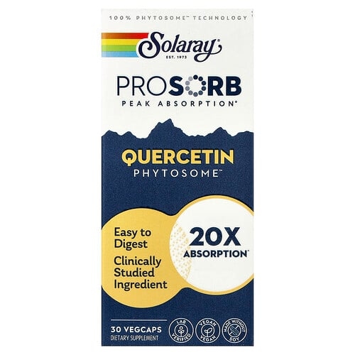 소라레이 Solaray, Quercetin Phytosome™, 베지 캡슐 30정(베지 캡슐 1정당 250mg) 상세 이미지