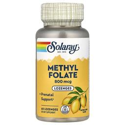 소라레이 Solaray, 메틸엽산, 레몬, 800mcg, 사탕 정제 60정