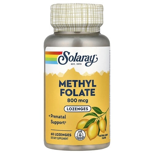 소라레이 Solaray, 메틸엽산, 레몬, 800mcg, 사탕 정제 60정 상세 이미지