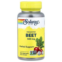 소라레이 Solaray, 발효 비트, 500mg, 베지 캡슐 100정
