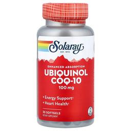 소라레이 Solaray, Ubiquinol CoQ10, 흡수력 강화, 100mg, 소프트젤 30정