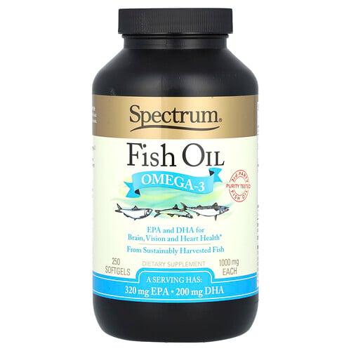 스펙트럼 에센셜 Spectrum Essentials, 피쉬 오일, 오메가3, 소프트젤 250정(소프트젤 1정당 500mg) 상품 이미지