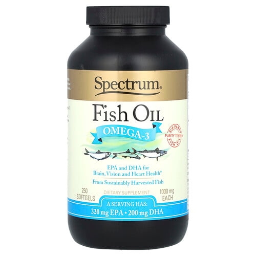 스펙트럼 에센셜 Spectrum Essentials, 피쉬 오일, 오메가3, 소프트젤 250정(소프트젤 1정당 500mg) 상세 이미지
