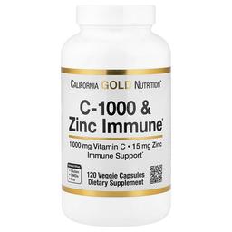 캘리포니아 골드 뉴트리션 California Gold Nutrition, C-1000 & 아연 면역력, 베지 캡슐 120정