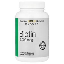캘리포니아 골드 뉴트리션 California Gold Nutrition, 비오틴, 5,000mcg, 베지 캡슐 120정