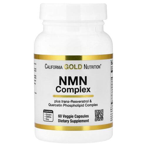 캘리포니아 골드 뉴트리션 California Gold Nutrition, NMN 복합체, 트랜스-레스베라트롤, 퀘르세틴 파이토솜 복합체, 아피제닌, 루테올린 함유, 베지 캡슐 60정 상품 이미지