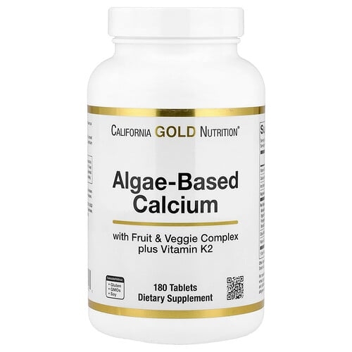 캘리포니아 골드 뉴트리션 California Gold Nutrition, 해조류 유래 칼슘, 칼슘, 비타민D3, 마그네슘, 유기농 딸기, 라즈베리, 블루베리 함유, 180정 상세 이미지