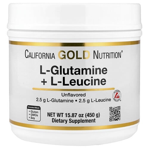 캘리포니아 골드 뉴트리션 California Gold Nutrition, L-글루타민 + L-류신, 무맛, 450g(15.87oz) 상세 이미지