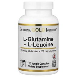 캘리포니아 골드 뉴트리션 California Gold Nutrition, l-글루타민 + l-류신, 베지 캡슐 120정