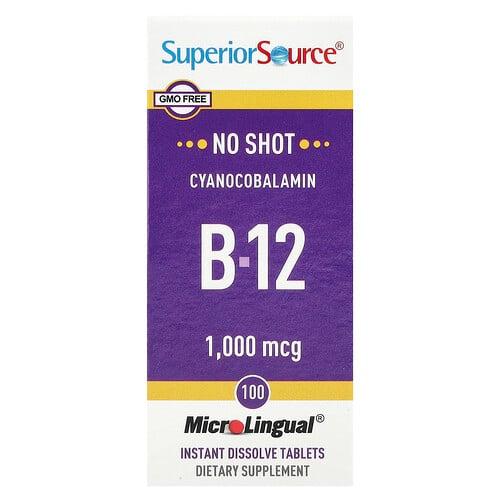 슈프리어 소스 Superior Source, 시아노코발라민 B12, 1,000mcg, MicroLingual® 즉시 용해 정제 100정 상품 이미지