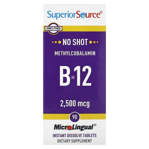 슈프리어 소스 Superior Source, 메틸코발라민 B-12, 2,500mcg, 즉시 용해되는 정제 90정 상품 이미지