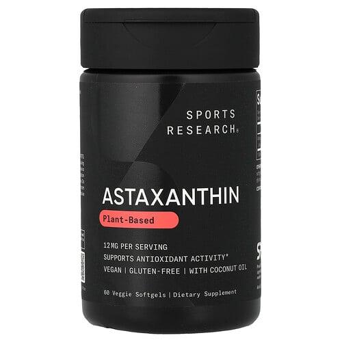 스포츠 리서치 Sports Research, 아스타잔틴, 12mg, 베지 소프트젤 60정 상품 이미지