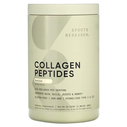 스포츠 리서치 Sports Research, 콜라겐 펩타이드, 바닐라 맛, 480g(1.06lb) 상품 이미지