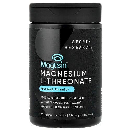스포츠 리서치 Sports Research, Magtein®, 마그네슘 L-트레온산, 베지 캡슐 90정(캡슐 1정당 666mg) 상품 이미지