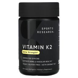 스포츠 리서치 Sports Research, 비타민K2, 180mcg, 베지 소프트젤 60정